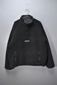 Supreme REVERSIBLE FLEECE P/O シュプリーム/リバーシブル/フリース/プルオーバー/ハーフボタン/ブラック/XL