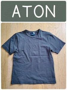 送料無料★ATON エイトン半袖カットソー Tシャツ ブラウン系 02 レディース