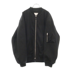 ジルサンダー Oversized Bomber Jacket オーバーサイズドボンバージャケット ジップアップジップアップジャケット ブラック J22BN0184