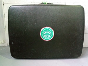 □キャリーケース /スーツケース 旅行鞄 トランク キャリーバッグ 収納鞄 カバン ブラック 緑色 グリーン 昭和レトロ ビンテージ