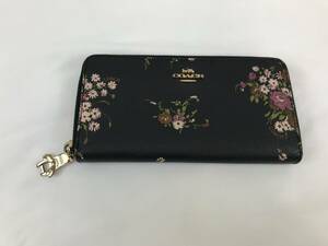 ☆COACH コーチ 長財布 花柄 ラウンドファスナー F29384　中古　♯204379-32