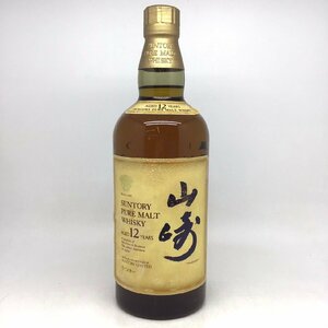 【1円~】未開栓 サントリー 山崎 12年 ピュアモルト 750ml 43％ 【ラベルダメージ】 CA-15-1-152605-A