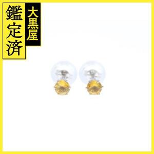 JEWELRY ノンブランド ジュエリー ピアス K10 シトリントパーズ 0.4g【473】