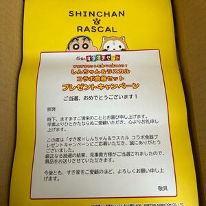 クレヨンしんちゃん　ラスカル　すき家　カトラリー　マグカップ　お茶碗　箸　プレート　おにぎりケース　当選品