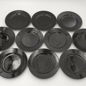 美濃焼 白磁 黒プレート 10枚 デザート皿 ケーキ皿 シンプル 黒い食器 新品 未使用 訳あり含む お買い得 箱なし