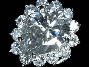 VGM13552SS【1円～】新品【RK宝石】《Diamond》上質ダイヤモンド 特大3.04ct 極上脇石ダイヤモンド 総計1.05ct Pt900 超高級リング ダイヤ