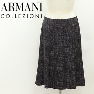 美品 国内正規品◆ARMANI COLLEZIONI アルマーニ コレッツォーニ シルク100％ フレア スカート 38