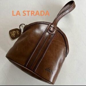 LA STRADA 【ラ.ストラーダ】手染め　レザー　ワンストラップ　バッグ　茶