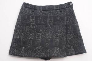 coco 中古 ミエコウエサコ レディース ショートパンツ 38(S) 黒 ブラック ラップスカート風 中綿入り レターパックプラス発送可 58367