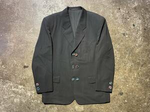 COMME des GARCONS HOMME PLUS コムデギャルソンオムプリュス 88aw 1988aw AD1988 花柄ボタン ジャケット ウールギャバ ダブルボタン M