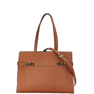 DELVAUX タンペートGM ハンドバッグ ショルダーバッグ 2WAY タン ブラウン レザー レディース 【中古】