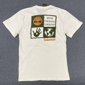 00s USA製 Timberland EARTH DAY 2004 Tシャツ 白 ティンバーランド 地球の日