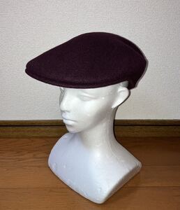 美品 KANGOL Wool 504 0258BC M カンゴール ウール ハンチング ハンチングキャップ ハンチング帽 ベレー帽 エンジ パープル 紫 Ｍ 男女兼用