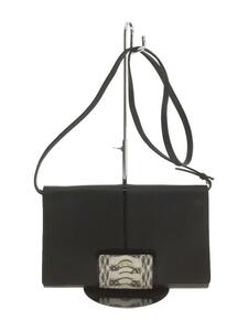 FURLA◆ショルダーバッグ/レザー/BLK