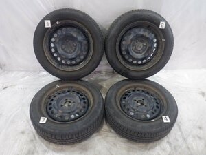 ☆22年製 バリ山☆キューブ☆ 4H 100 5.5JJ 15インチ 日産純正 鉄 スチールホイール タイヤ 175/65R15 BRIDGESTONE 4本