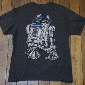 STAR WARS スターウォーズ R2-D2 Tシャツ L グレー 半袖 映画 ムービー キャラクター ロゴ ダースベイダー ストームトルーパー C3PO