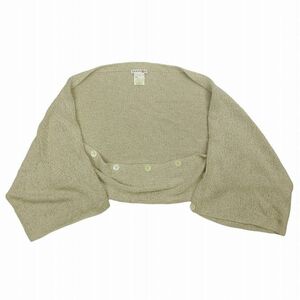 美品 ビュルデサボン bulle de savon knit ニット カーディガン ボレロ トップス 半袖 シルク リネン混 F 生成り ベージュ レディース/8