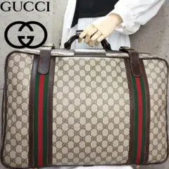 OLDGUCCI　トラベルバッグ　PVC レザー　シェリーライン　GG柄