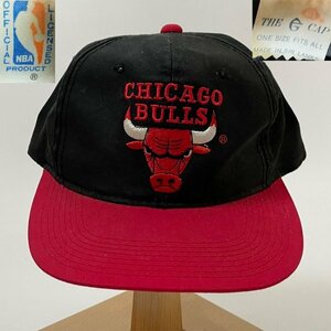 ★【90s スリランカ製 希少モデル】ビンテージ CHICAGO BULLS シカゴ ブルズ ベースボール キャップ 野球 帽子 NBA ブラック 2トーン