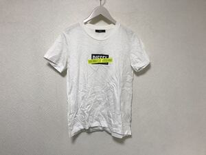 本物ディーゼルDIESELコットンプリントTシャツメンズビジネススーツアメカジサーフ白ホワイトM