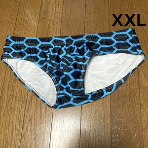 C740ストレッチ♪海面柄の男子競泳水着♪アンダーやコレクションやトレーニングにも♪サイズXXL