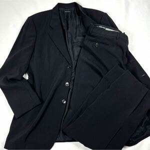 超希少XXL相当◎54サイズ 最高級 GIORGIO ARMANI ジョルジオアルマーニ セットアップ シングルスーツ 黒タグ ブラック ファーストライン