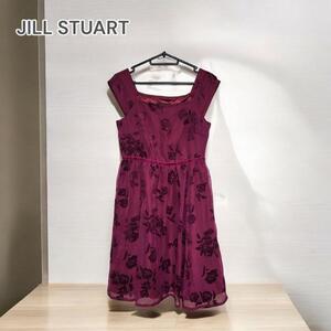 JILL STUART ワンピース フラワードレス ボルドー