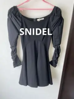 SNIDEL スナイデル　スイッチングミニドレス　黒