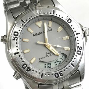 SEIKO セイコー ALBA アルバ AQUA GEAR アクアギア 腕時計 V051-6000 クオーツ アナデジ ラウンド カレンダー 電池交換済 動作確認済