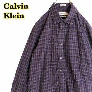 Calvin Klein カルバンクライン　長袖シャツ　チェックシャツ　メンズ　Lサイズ　【AY0412】