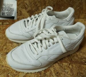 REEBOK 本革 CL LEATHER OMN bd1905 US9 白系 クラシック レザー OMN リーボック