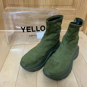 [YELLO] 23AW SINGLE SNEAKER SHORT BOOTS ボリュームソール スニーカーブーツ 2XL グリーン レディース イエロ