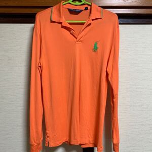 【美品】POLO GOLF 長袖ポロシャツ　オレンジ