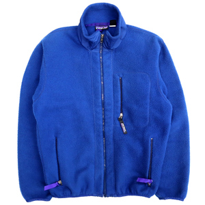 ☆送料無料☆ 90s ビンテージ PATAGONIA パタゴニア USA製 フリース ジャケット 古着 シンチラ 青 アウトドア メンズ S 90年代 アメカジ