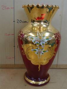 イタリア製 ベネチアングラス　 ガラス の 花瓶 