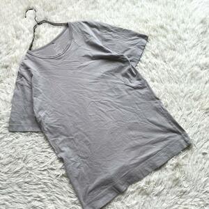 E4653 無印良品 【M】Tシャツ カットソー 半袖 トップス 良品計画 ライトグレー