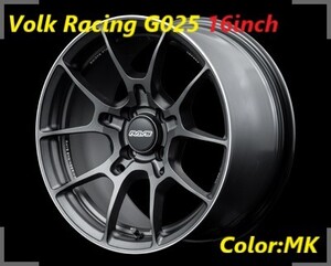 【納期要確認・追加サイズ】Volk Racing G025 SIZE:6.5J-16 +48(F2) PCD:100-4H Color:MK ホイール2本セット