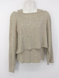 ◇ w closet ダブルクローゼット リブニット タンクトップ セーター アンサンブル サイズF ベージュ レディース P