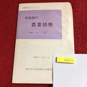 M6d-042 北海道の農業情勢 昭和50年〜51年 昭和52年5月 発行 北海道農林統計協会協議会 資料 農業 経済 物価 作物 動向 生産 稲作 畜産