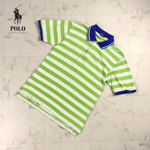 Polo by Ralph Lauren ポロバイラルフローレン ボーダー柄ポロシャツ ロゴ刺繍 半袖 トップス レディース マルチカラー サイズXL*PC1211