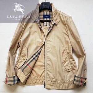 g2【白Tにヘビロテ!!】サマージャケット!! 定価12万●超美品BURBERRY LONDON●うすでスイングトップ バーバリージャケット メンズ LL