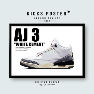 AJ3 エアジョーダン3 ホワイトセメント AIR JORDAN 3 White Cementキックスポスター 送料無料 AJ3-33