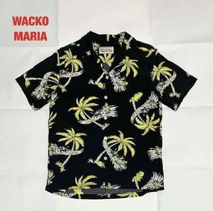 【希少】WACKO MARIA　ワコマリア　アロハシャツ　開襟シャツ　胸ポケット　レーヨン混　大きめ柄　総柄　馬　ヤシの木　ユニセックス