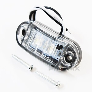 LED マーカー ランプ ライト 1個 DC12V 24V クリア 白色発光 牽引車 トレーラー バス 特殊 補助 トラック テールライト 大型車