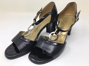 ◆YVES SAINT LAurent イブ・サンローラン　22.5cm 本革 サンダル ブラック 黒 35.5 中古◆0377