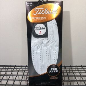 Titleist タイトリスト PROFESSIONAL プロフェッショナル グローブ ホワイト 左手用　26cm TG77 WT 天然羊革　全天候タイプ　2021年製