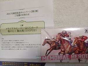 サイレンススズカ JRA70周年記念QUOカード