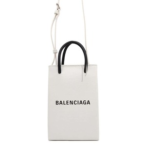 バレンシアガ ショルダーバッグ ショッピング フォンホルダーバッグ 593826 BALENCIAGA ミニバッグ クロスボディ 白 【安心保証】