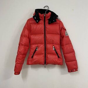 【確実正規品】MONCLER/モンクレール/BADIA/バディア/ダウンジャケット/デカロゴ/レディース/赤/レッド/サイズ0/バディーア/コミックタグ