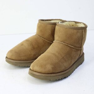 美品！UGG アグ USA5 22.0cm クラシックミニ ムートンブーツ チェスナット レディース 5854 ショートブーツ★988v06